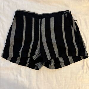 Who What Wear black and grey striped linen blend shorts XS